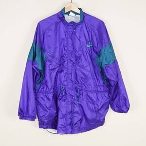 Vintage Nike Purple Lined Windbreaker Full Zip Jacket Womens Sz L